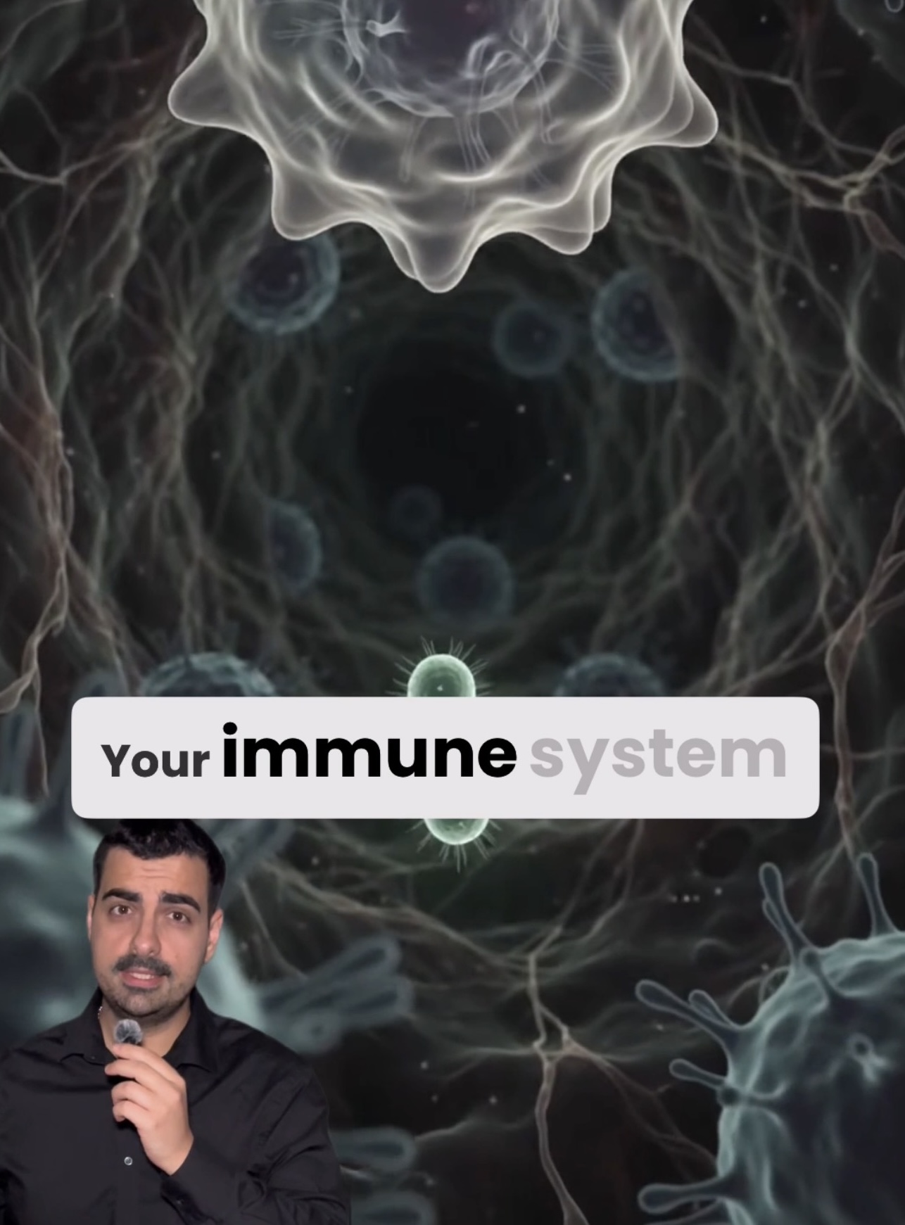 Still from a science communication video by Francesco G. Barone on the immune system